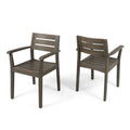Stamford Outdoor Dining Chairs Acacia Wood Set Of 2 By Christopher Knight Home