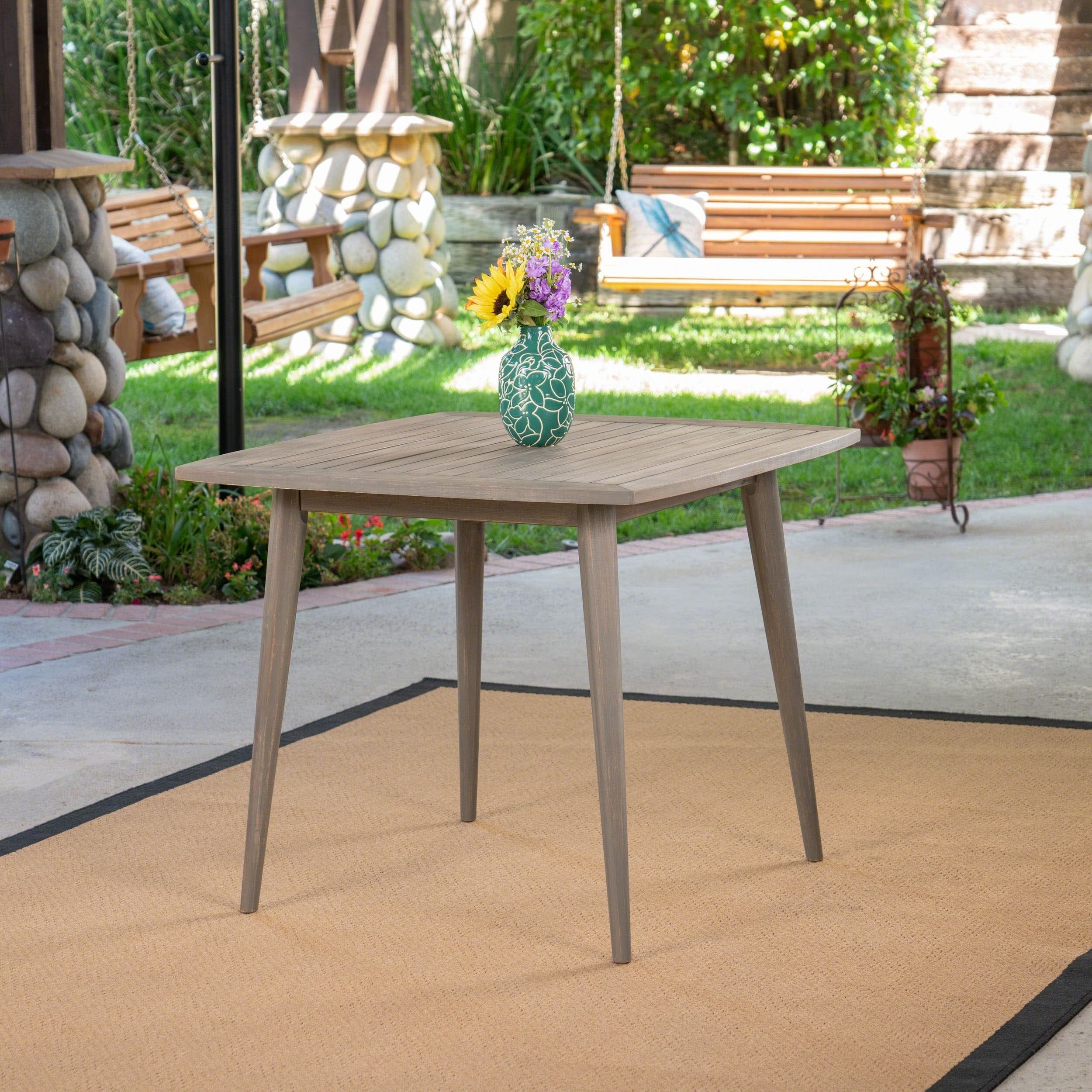 Stamford Outdoor Dining Table With Straight Legs By Christopher Knight Home