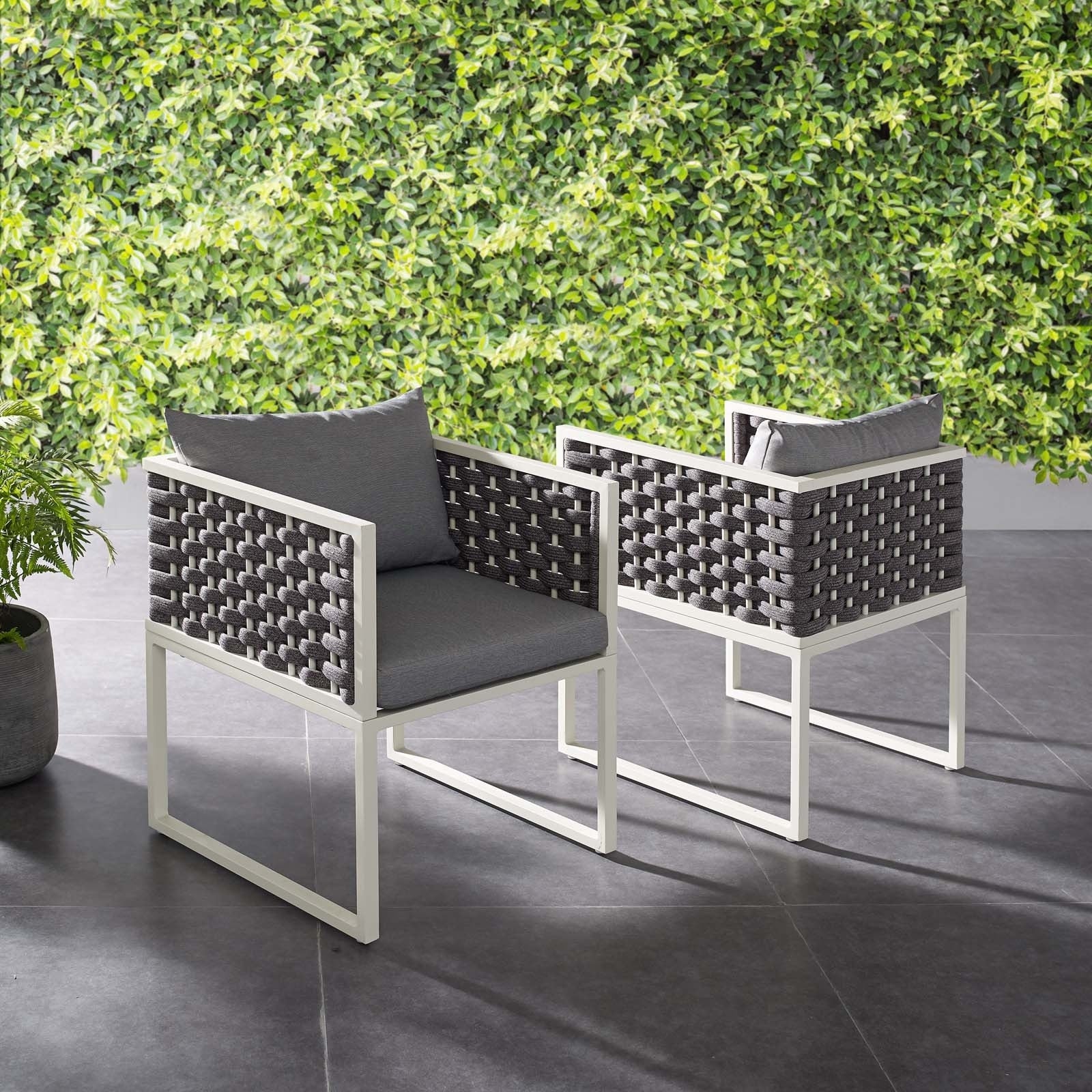 Stance Dining Armchair Outdoor Patio Aluminum Set Of 2
