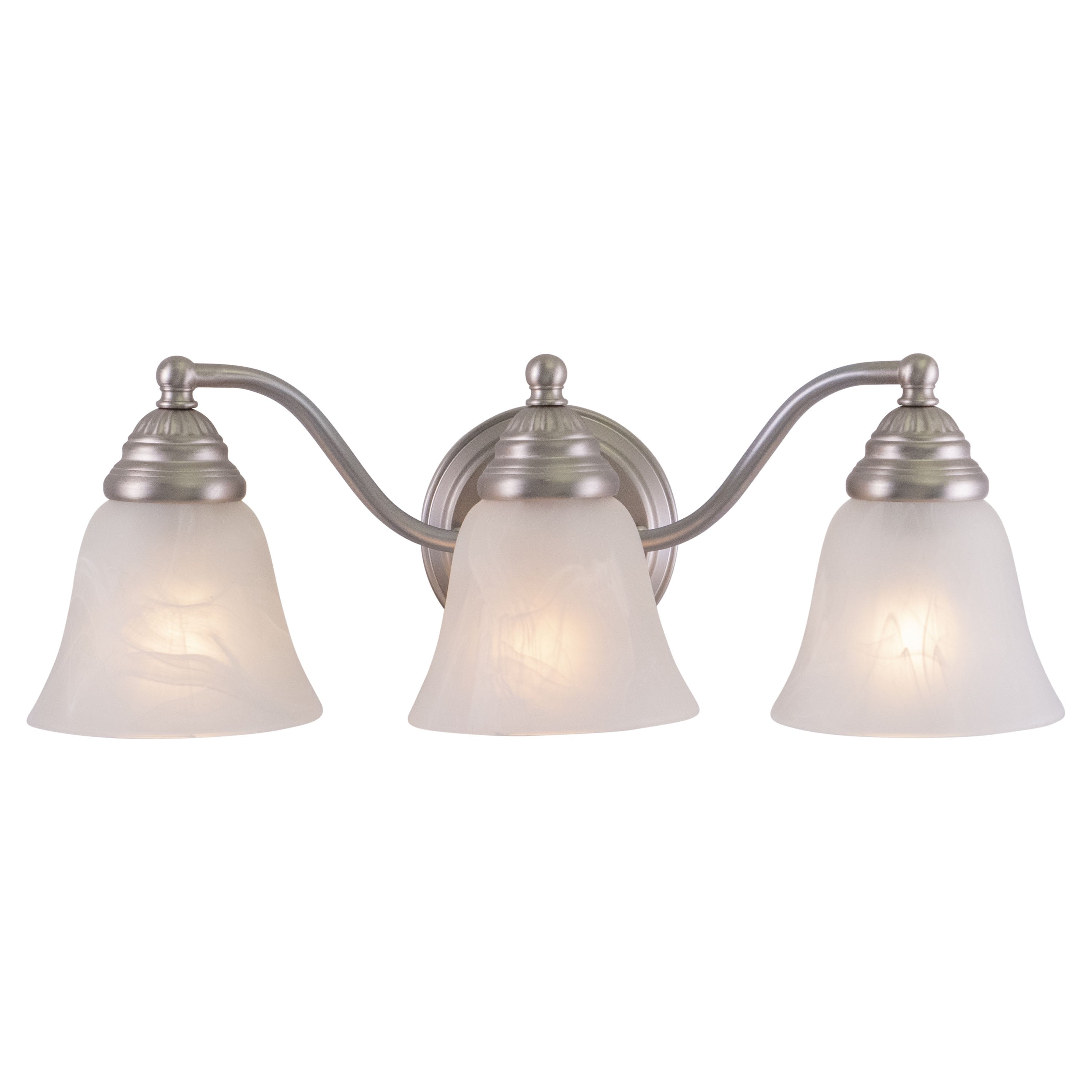 Standford 3 Light Brushed Nickel Bathroom Vanity Fixture 19 In W X 7 In H X 7 In D
