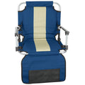 Stansport Blue Tan Stripe Armed Stadium Seat