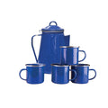 Stansport Enamel Percolator Coffee Pot And Set Of 4 Mugs