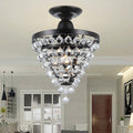 Stanzo 1 Light Antique Bronze Tear Drop Crystal Ceiling Light
