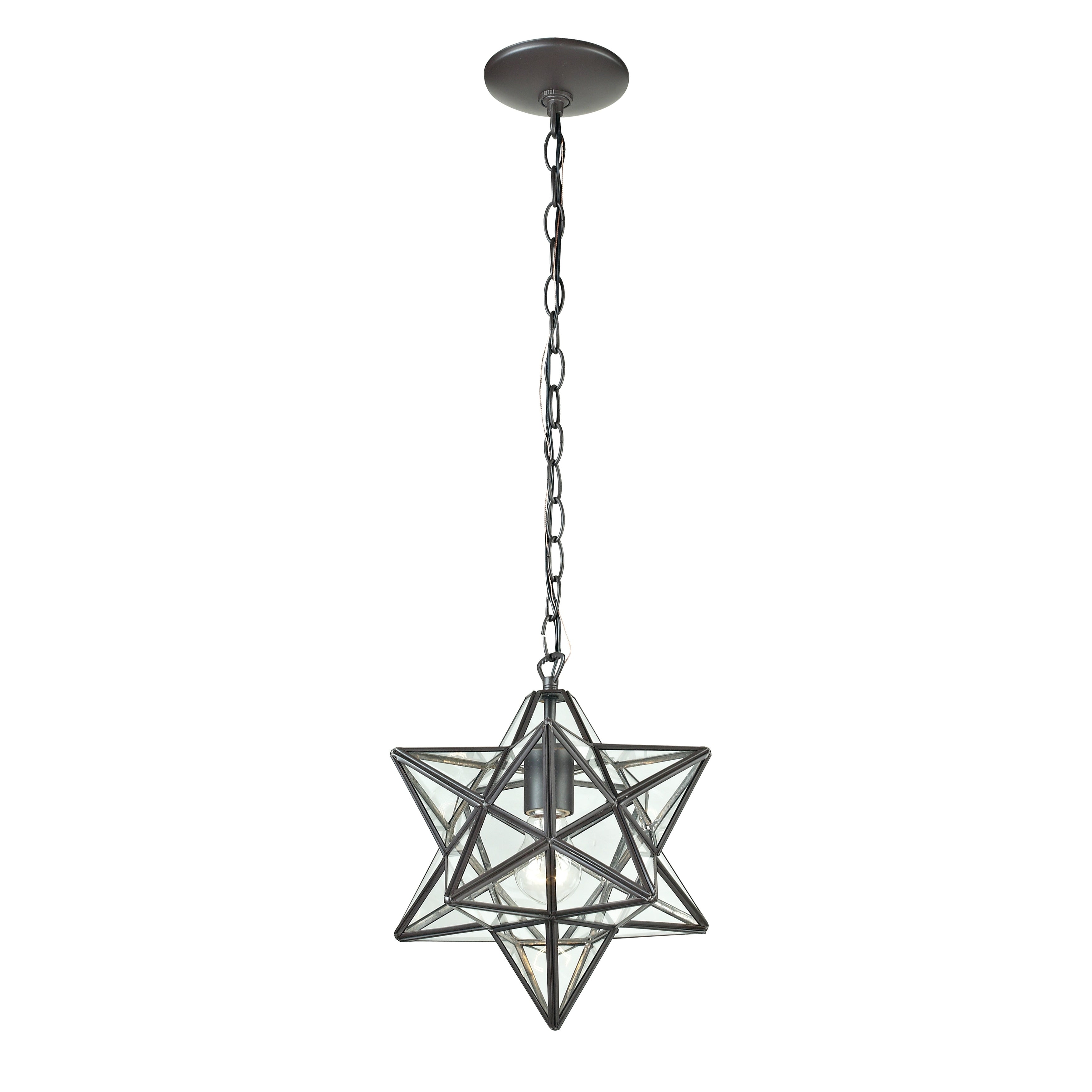 Star 12 Inch Wide 1 Light Mini Pendant In Oil Rubbed Bronze