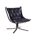 Star Base Metal Accent Chair With Faux Leather Seating Blue And Brown