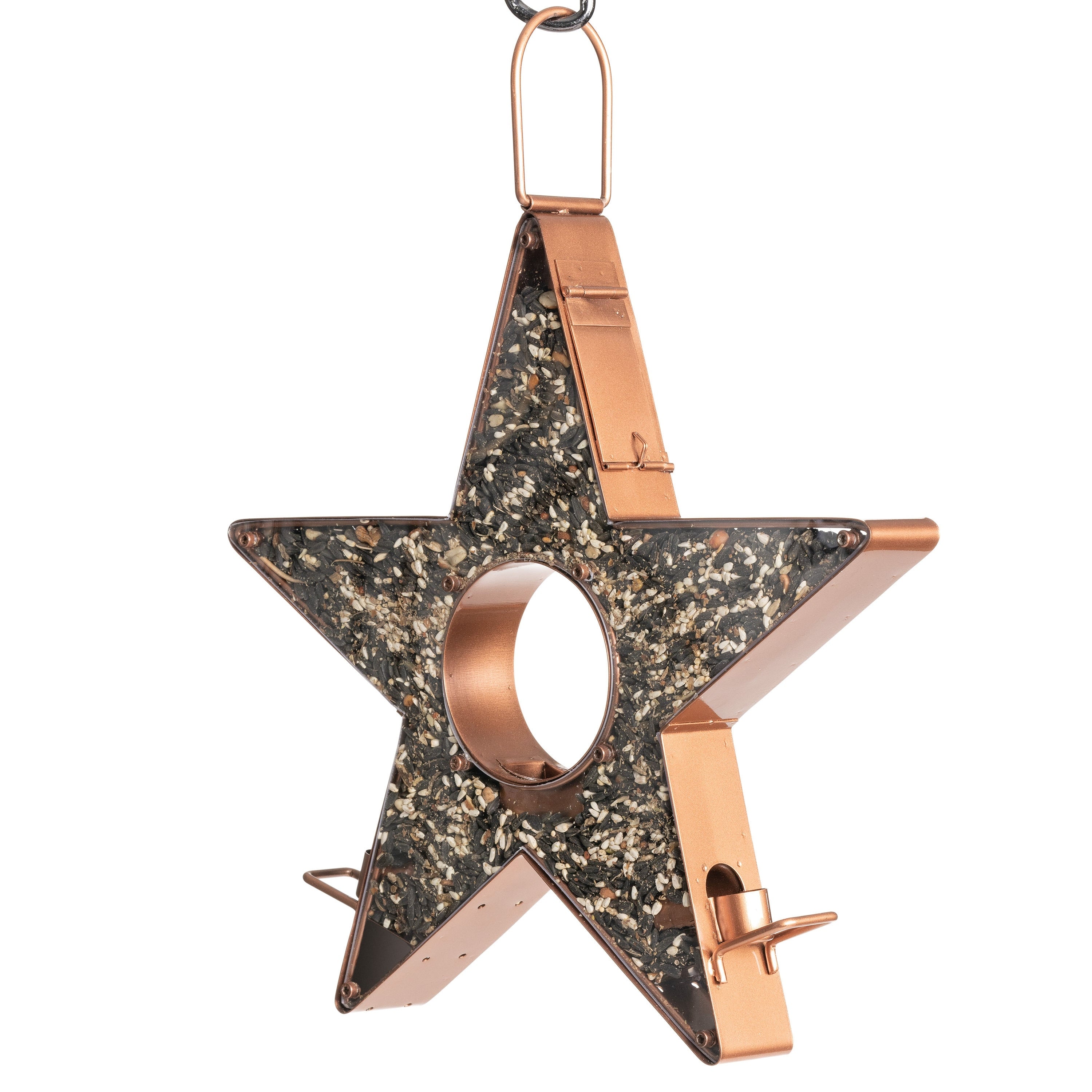 Copper Star Fly Thru Bird Feeder Large 4 Lb. Seed Capacity By Good Directions