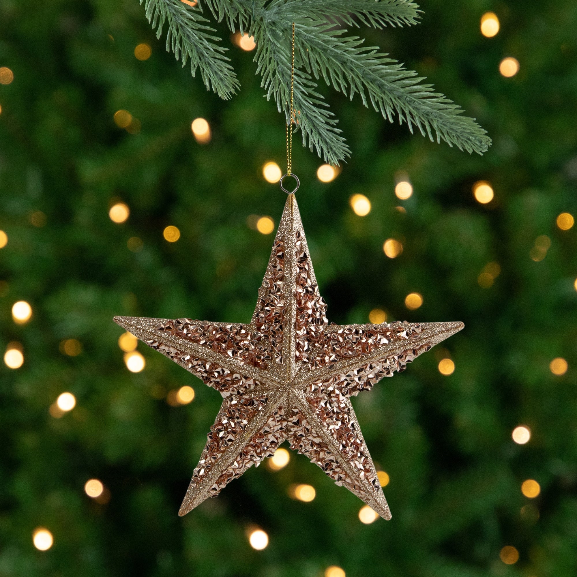5.5 Rose Gold Star Shaped Christmas Ornament