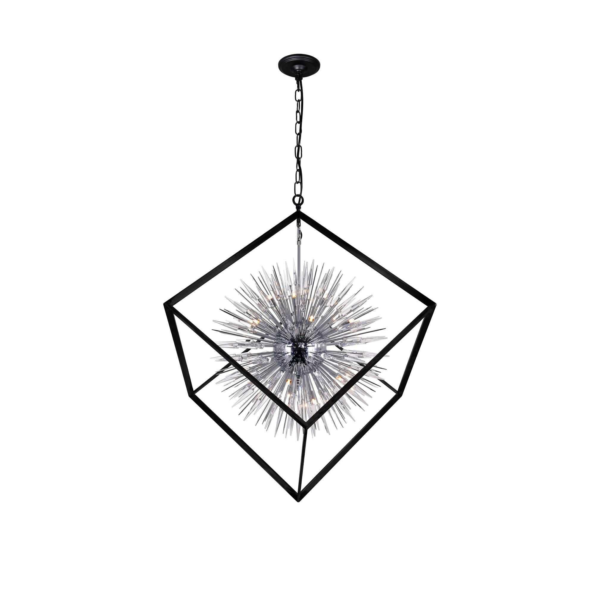 20 Light Chandelier With Chrome Black Finish