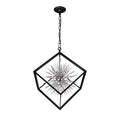6 Light Chandelier With Chrome Black Finish