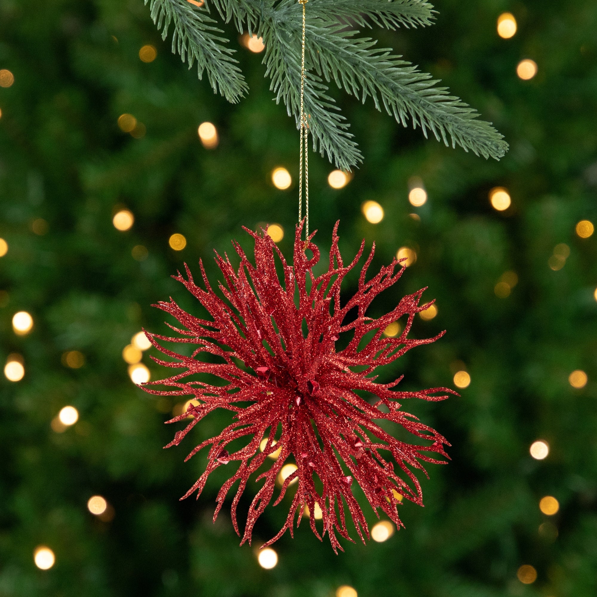 4.5 Red Starburst Christmas Ornament