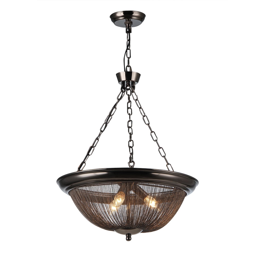 Starge Dark Bronze 21 Inch Mesh Bowl Pendant