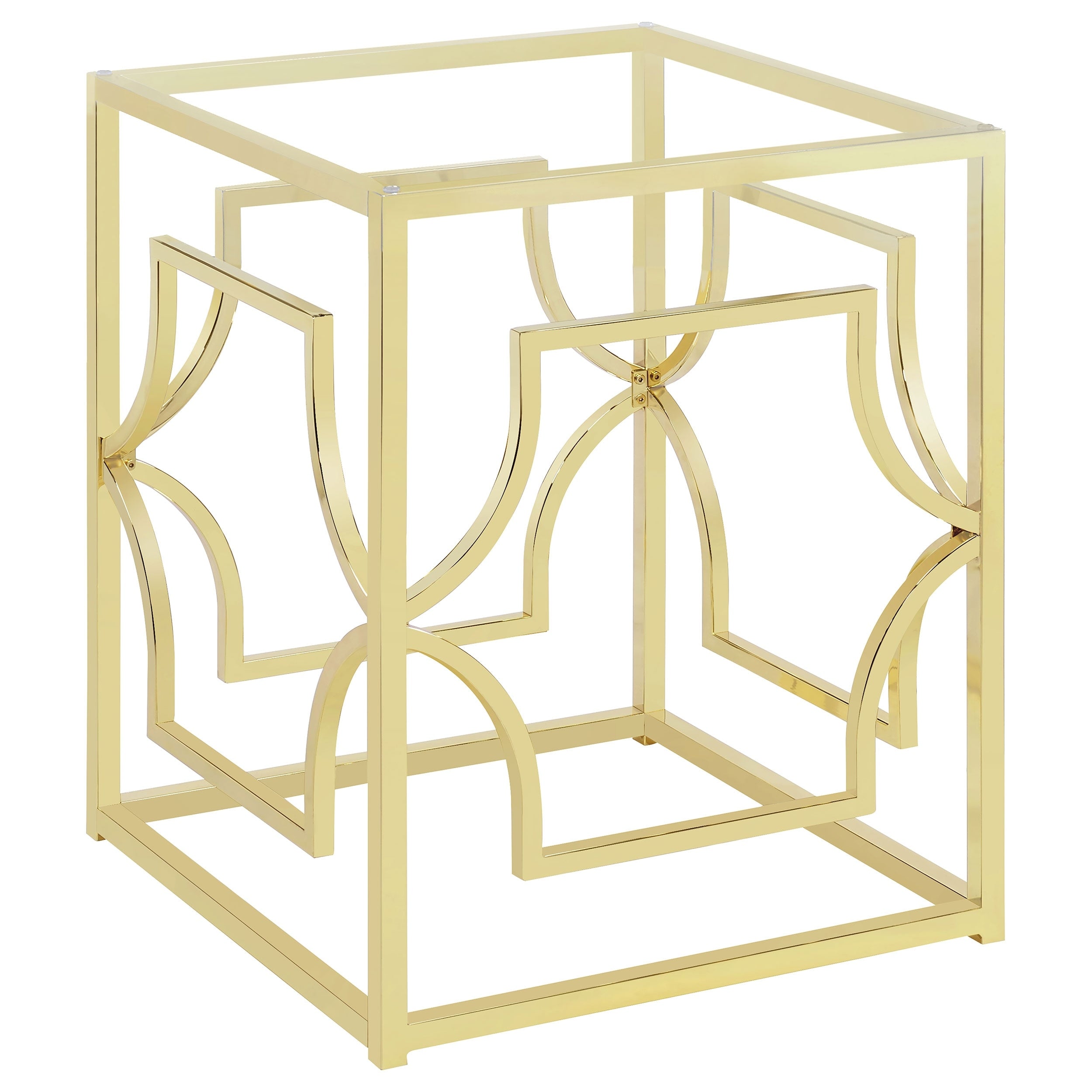 Silver Orchid Crawford Metallic Square Dining Table Base