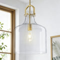 Starsky 1 Light 11.81In. Modern Single Clear Glass Pendant For Kitchen Island