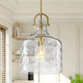 Starsky 1 Light 11.81In. Modern Single Hammered Glass Pendant For Kitchen Island