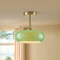 Starsky 1 Light Mid Century Round Glass Semi Flush Mount