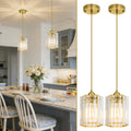Starsky 1 Light Modern Cylinder Single Glass Pendant Light Set Of 2 For Kitchen Dining Room Living Room