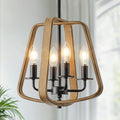 Starsky 4 Light Farmhouse Open Cage Chandelier For Dining Room Kitchen Island Or Entryway