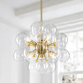 Starsky 6 Light Contemporary Glam Sputnik Sphere Clear Glass Bubble Chandelier With 18 Clear Globes For Dining Room Living Room