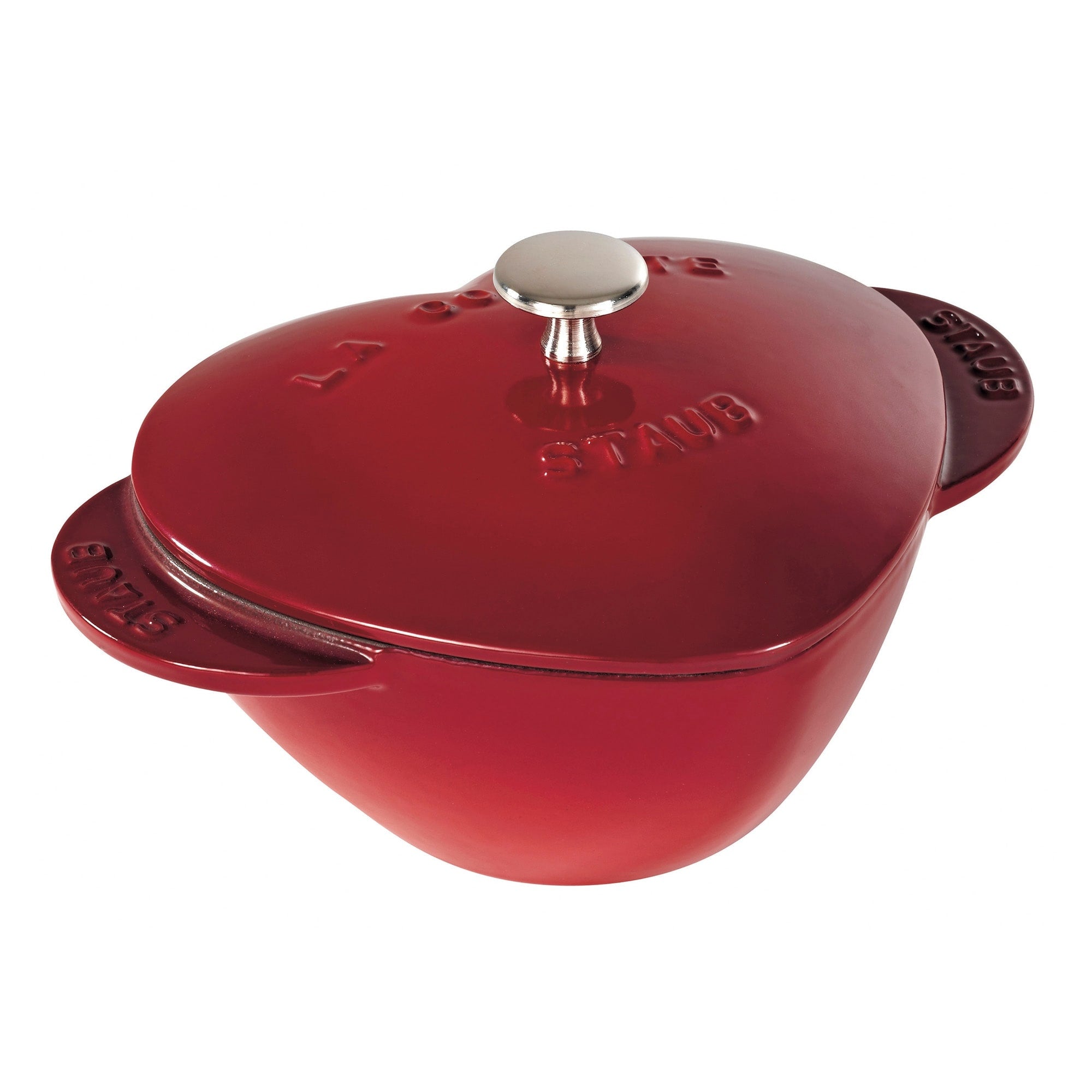 Staub Cast Iron 1.75 Qt Heart Cocotte Cherry