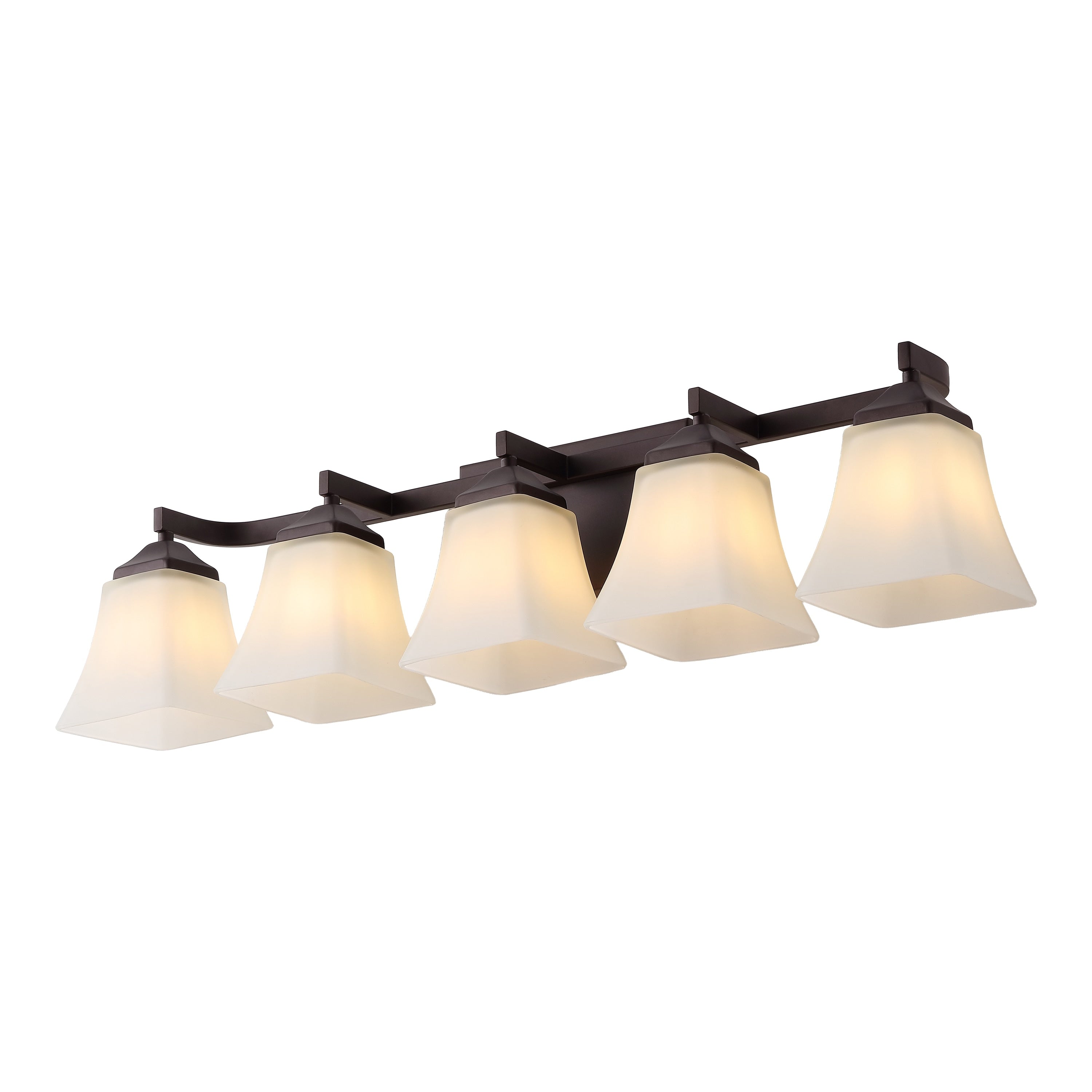 Staunton 32.5 5 Light Farmhouse Cottage Metal Led Vanity Light With Frosted Glass Shades