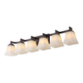 Staunton 39.5 6 Light Farmhouse Cottage Metal Led Vanity Light With Frosted Glass Shades