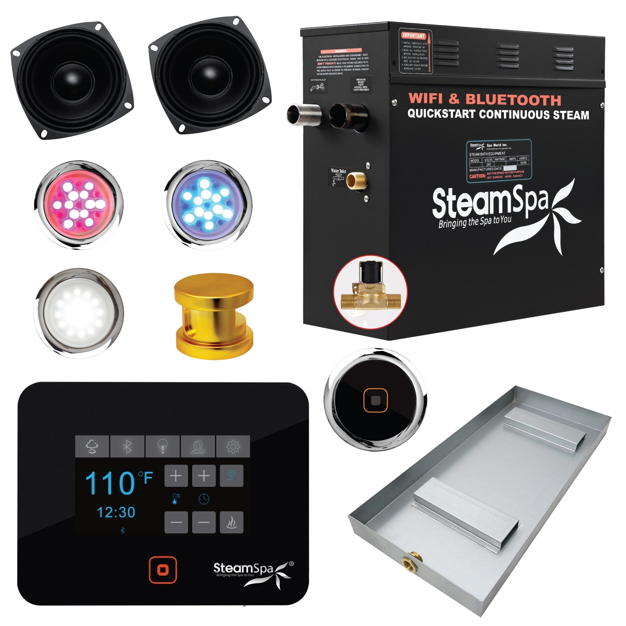 Steamspa Bkt600 A Black Series 6Kw Quickstart Steam Bath Generator Package