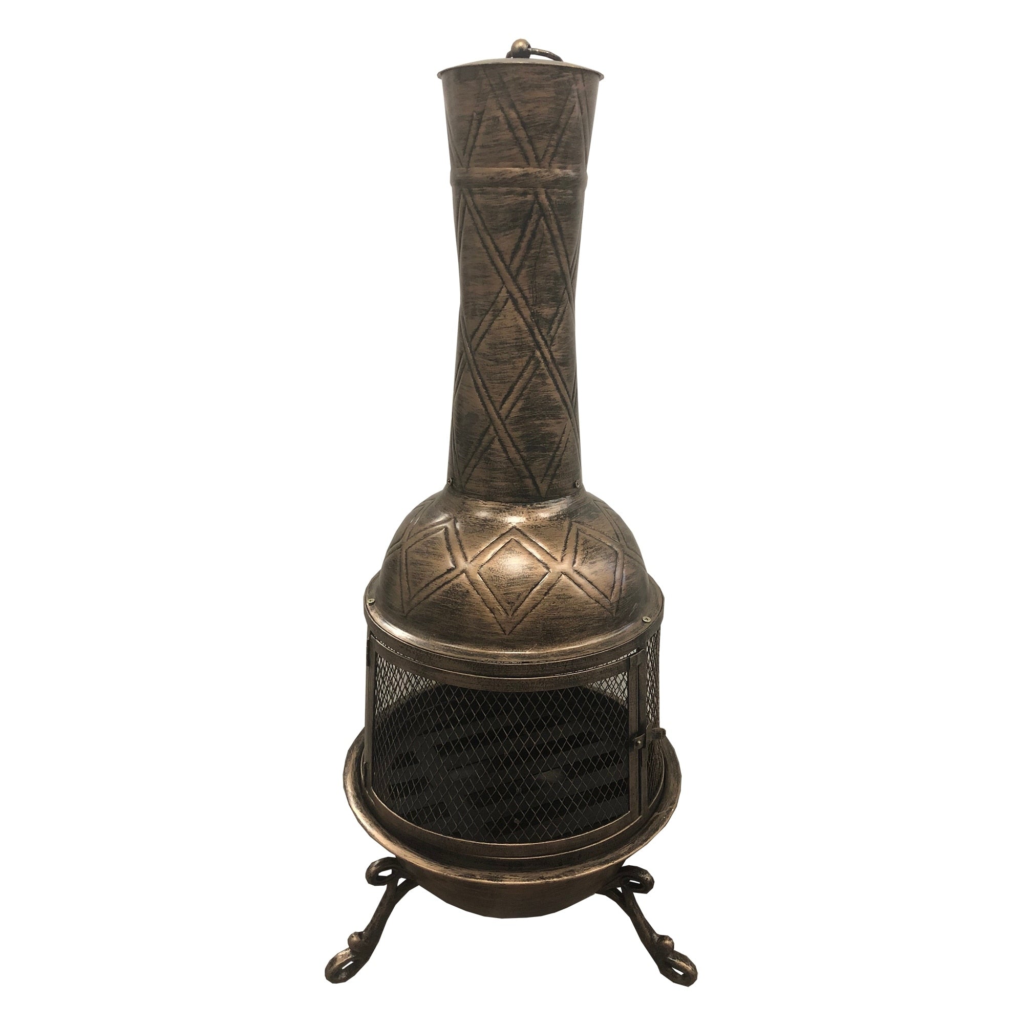 Oakland Living Corporation Bronze Finish Wrought Iron Diamond Chimenea