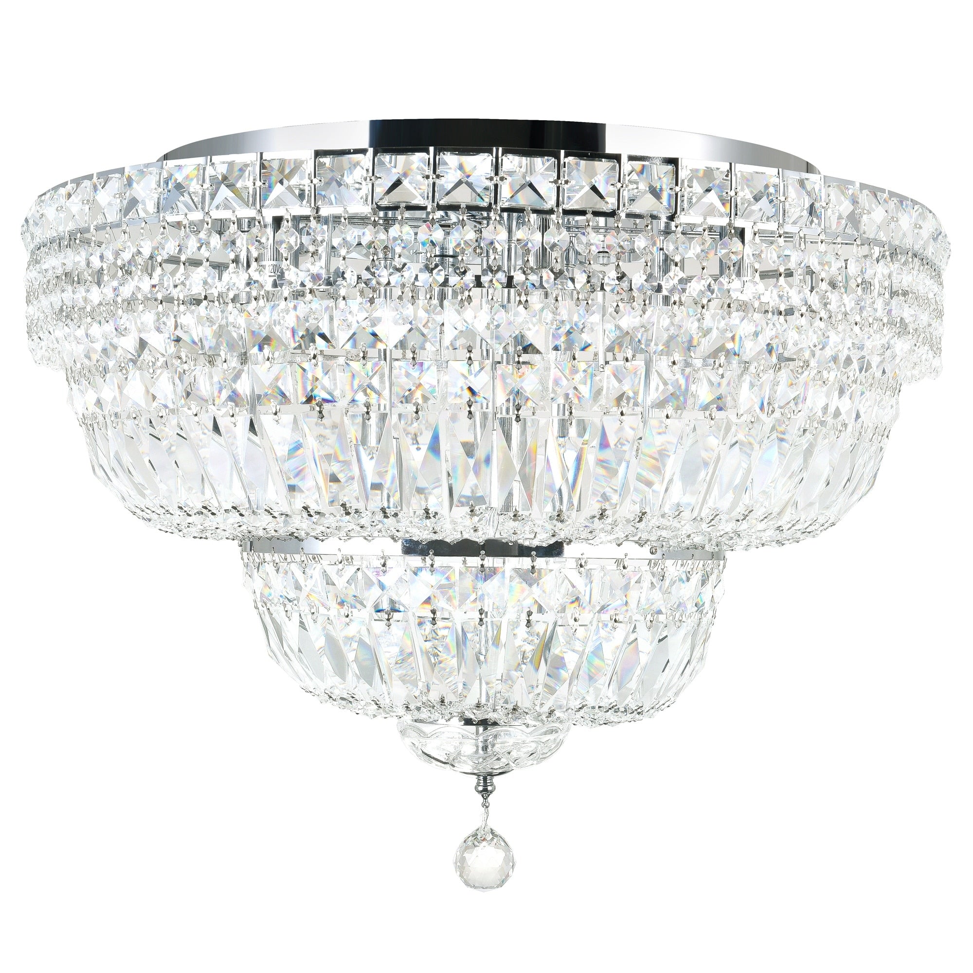 Chrome Steel 16 Light Flushmount Light