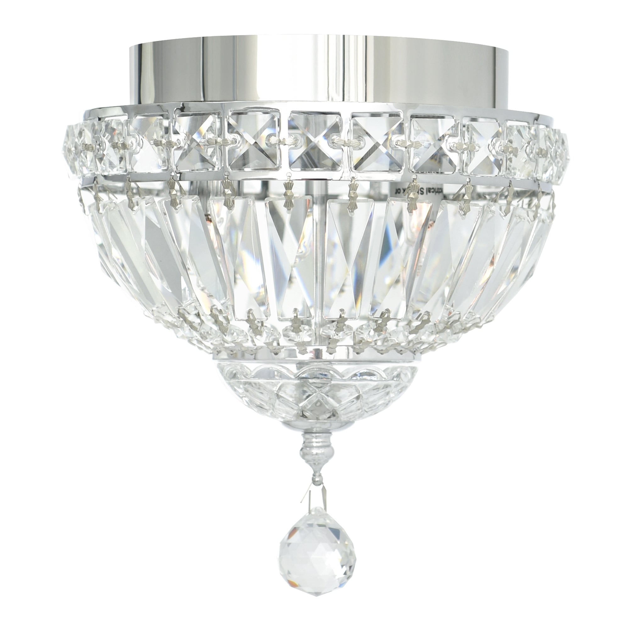 2 Light Flush Mount With Chrome Finish