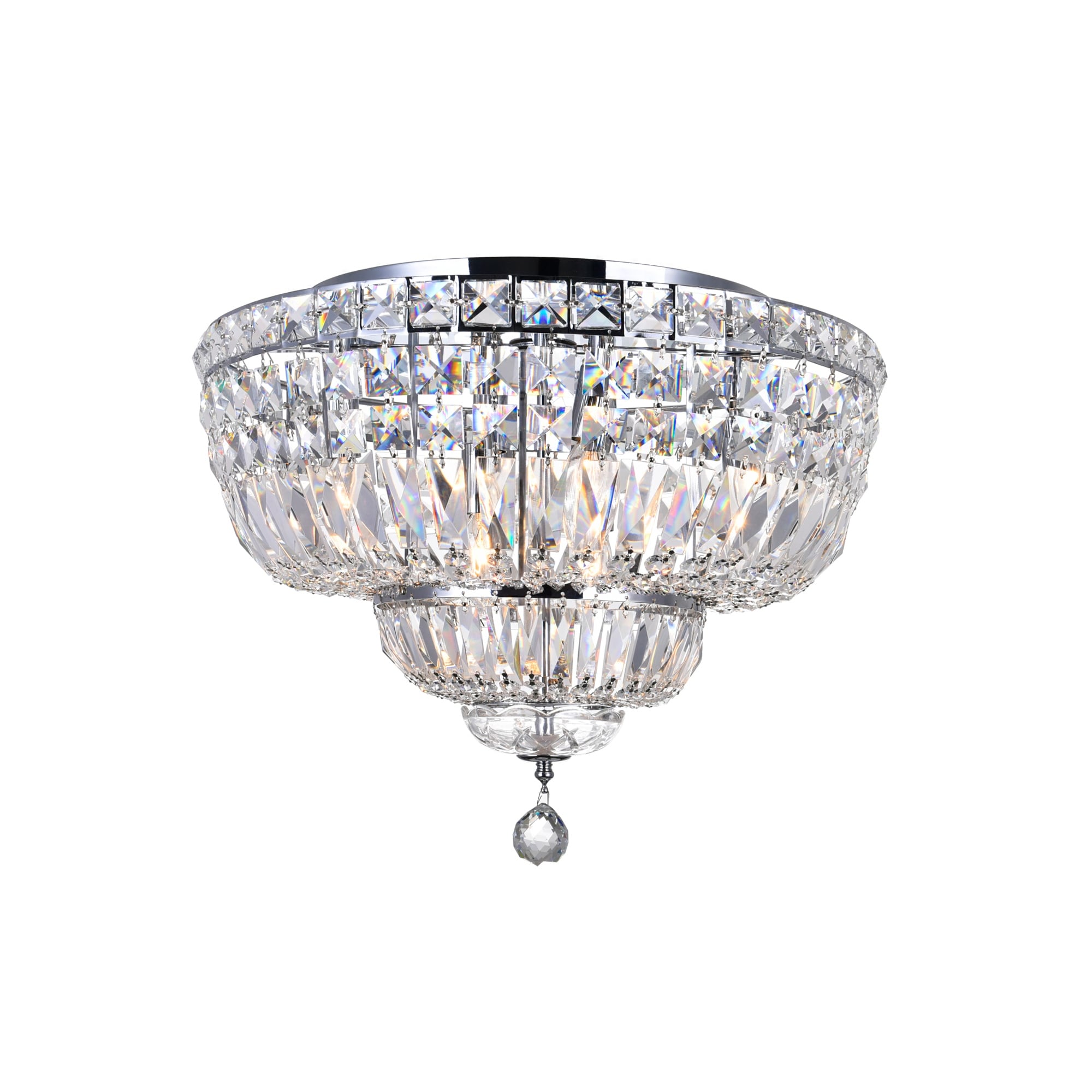 8 Light Chrome Stainless Steel Flush Mount