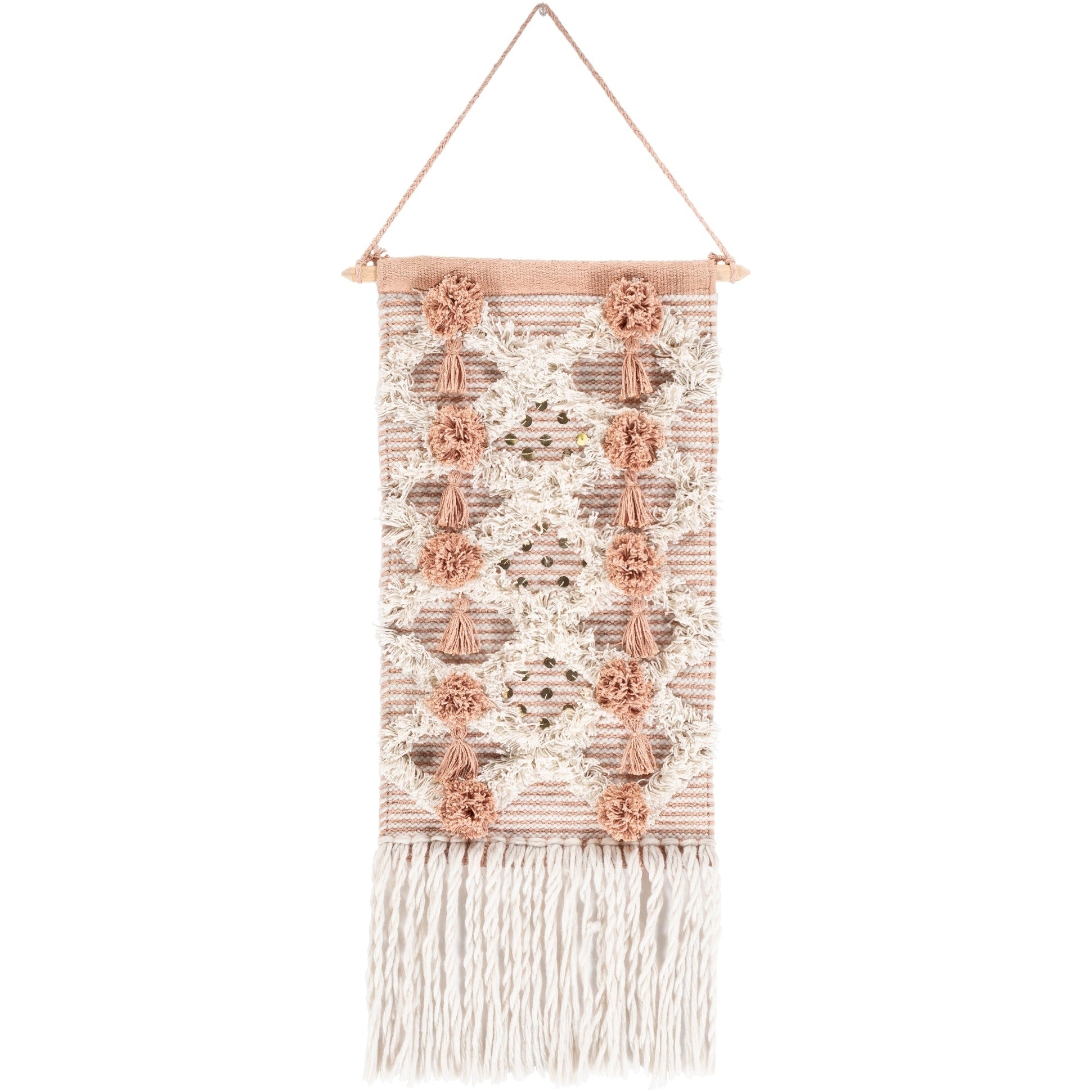 Stefania Hand Woven 14 X 22 Sequined Wall Tapestry 14 X 22