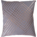 Stelara Metallic Modern Medium Gray Feather Down Or Poly Filled Throw Pillow 20 Inch