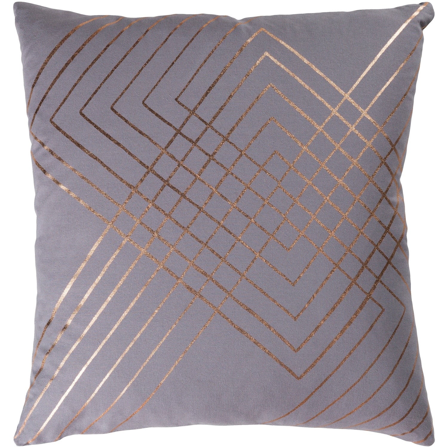 Stelara Metallic Modern Medium Gray Feather Down Or Poly Filled Throw Pillow 20 Inch