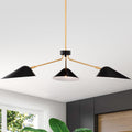 Stelle Gold Black 3 Light Abstract Metal Branched Chandelier