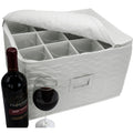 Stemware Storage Chest Deluxe Quilted Microfiber Beige