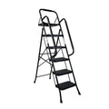 Step Ladder Folding Step Stool With Wide Anti Slip Pedal Sturdy Steel Ladder Convenient Handrail Portable Steel Step Stool