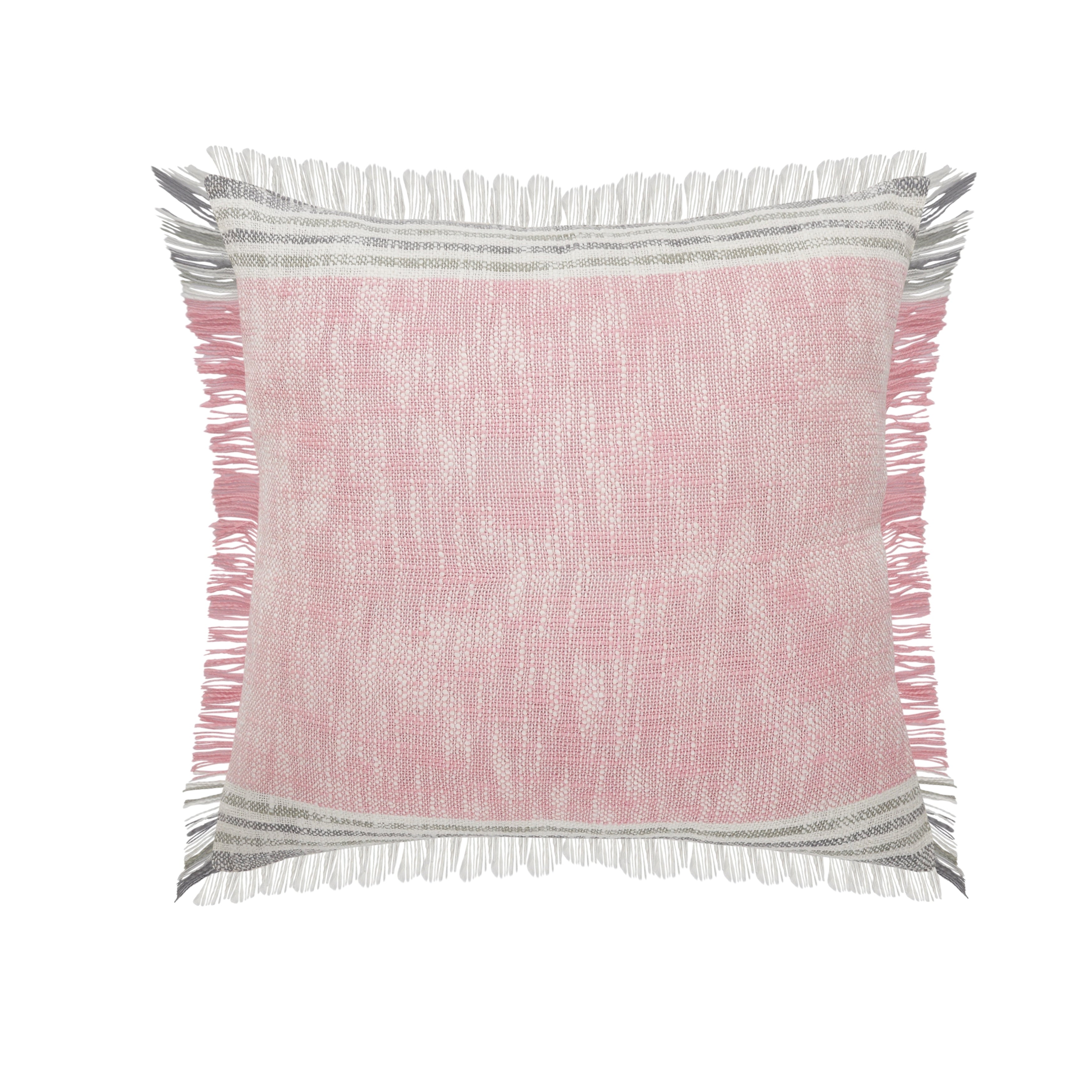Stephanie Colorblock Casual Throw Pillow With Fringe
