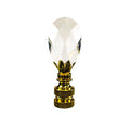 Stephanov Crystal Small Tear Drop Lamp Finial Polished Brass 2.5 H