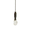 Stephanov Crystal Small Teardrop Ceiling Fan Pull 2.5 H With 12 Nickel Brass Chain