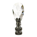 Stephanov Crystal Small Teardrop Nickel Base Lamp Finial 2.5 H