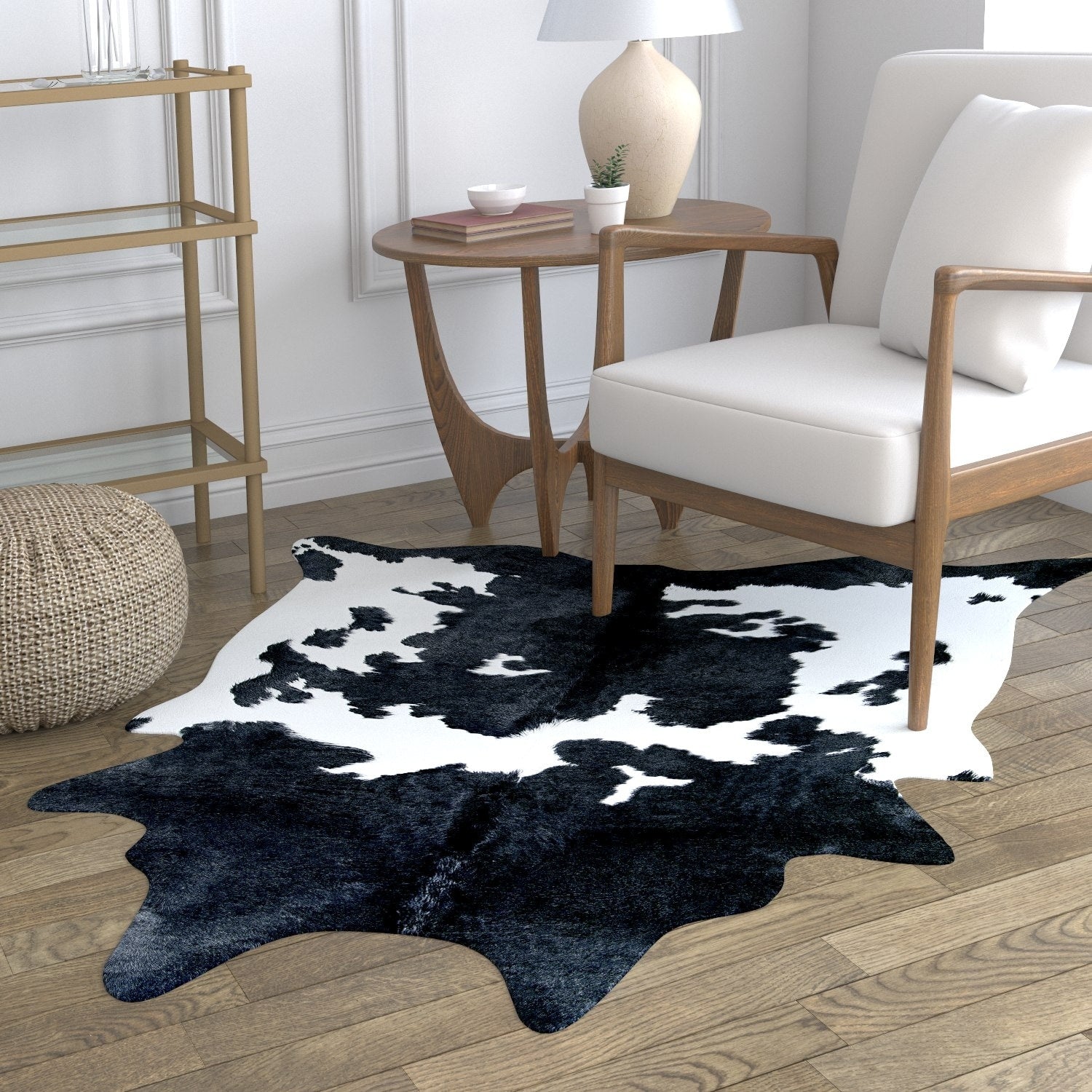 Steppe Hides Odense Ivory Black Area Rug