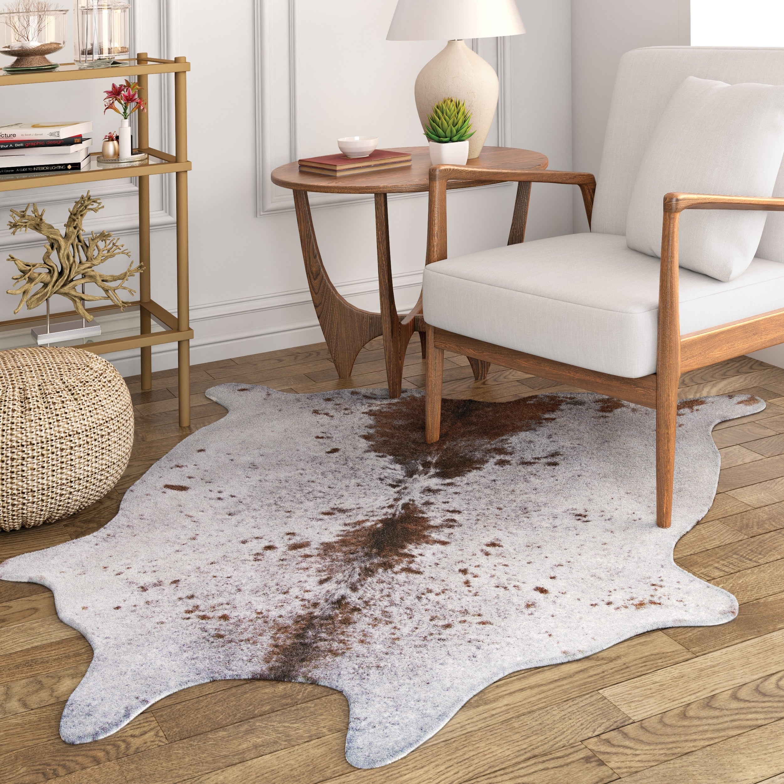 Steppe Hides Stavenger Ivory Brown Area Rug