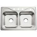 Sterling 11402 4 Southhaven 33In Double Basin Drop In Stainless Steel Kitchen Sink With Silentshield Stainless Steel