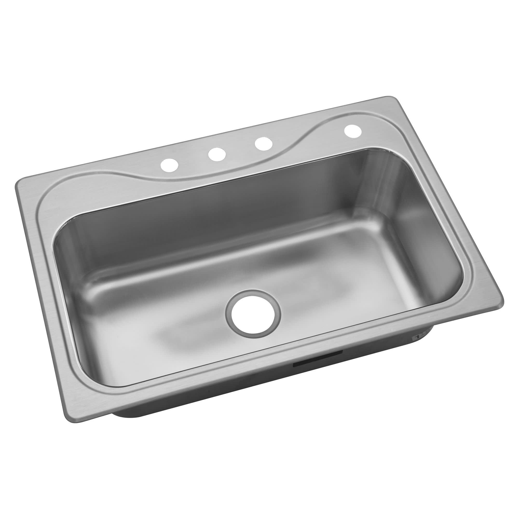 Sterling 37047 4 Southhaven 33In Single Basin Drop In Stainless Steel Kitchen Sink With Silentshield Stainless Steel