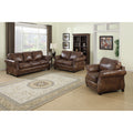 Sterling Cognac Brown Italian Leather Sofa Loveseat And Chair