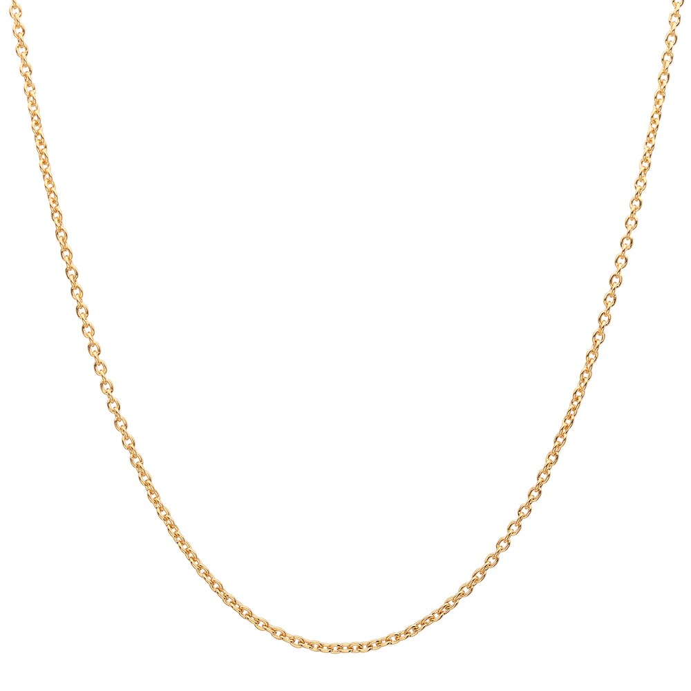 Gold Plated Silver 1 Mm Cable Chain Necklace