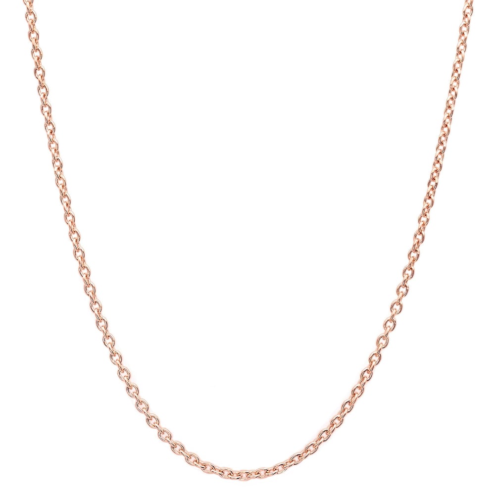 Roberto Martinez Rose Gold Plated Silver 1 Mm Cable Chain Necklace 16 24