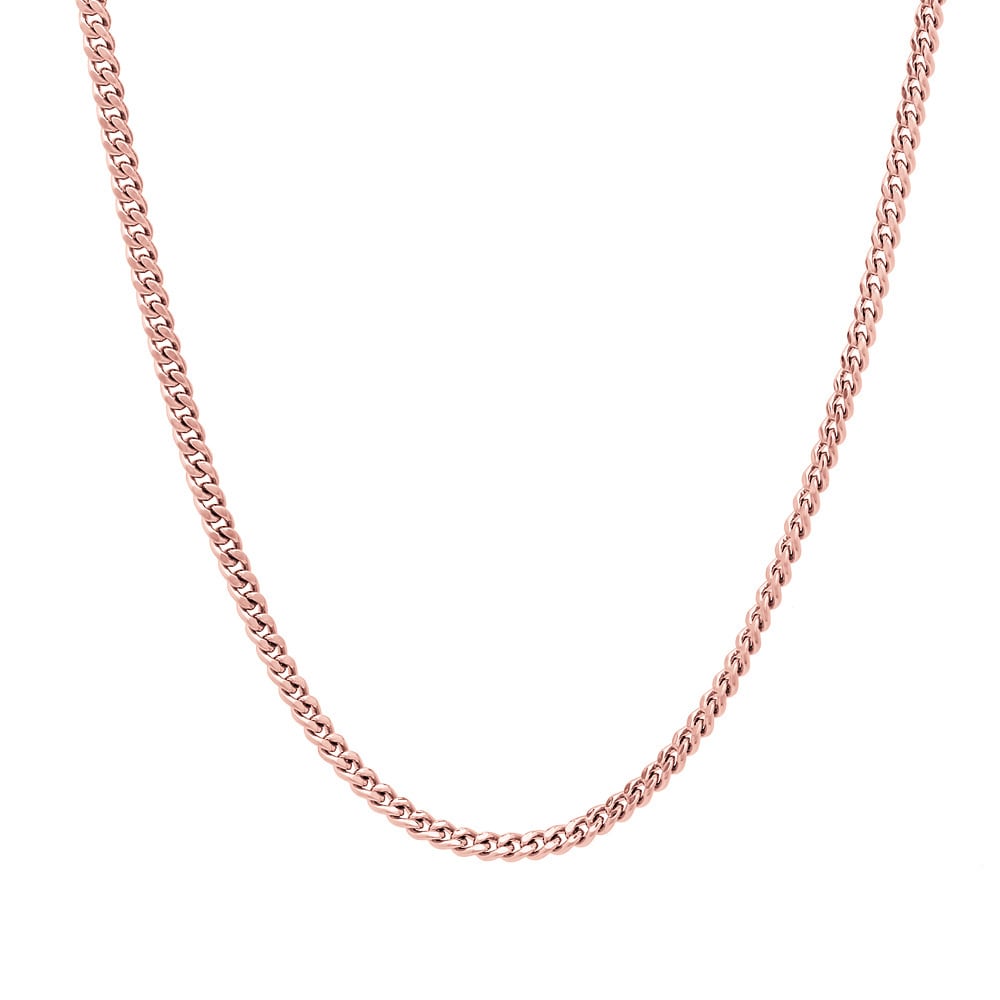Roberto Martinez Rose Gold Plated Silver 2 Mm Curb Chain 16 24