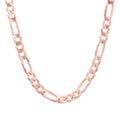 Sterling Essentials Rose Gold Over Silver 6 Mm Diamond Cut Figaro Chain 18 30 Inch