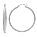 Sterling Essentials Silver 1.5 Inch Classic Tube Hoop Earrings